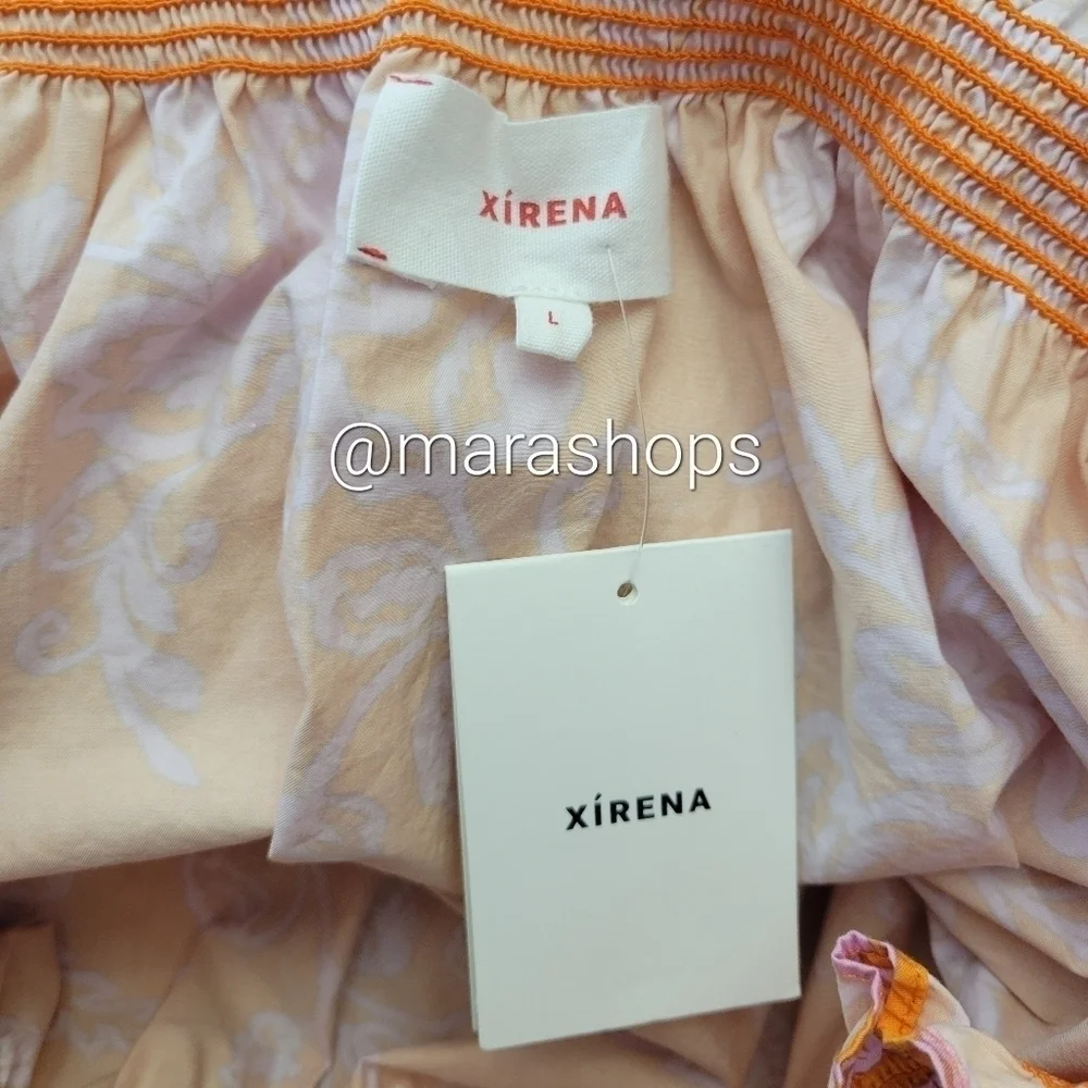 Xirena Elle Off the Shoulder Floral Cotton Crop Top
